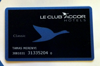 Le Club Accor kártyám megérkezett